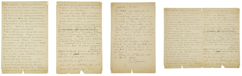 Letter from Vincent van Gogh and Paul Gauguin to Emile Bernard